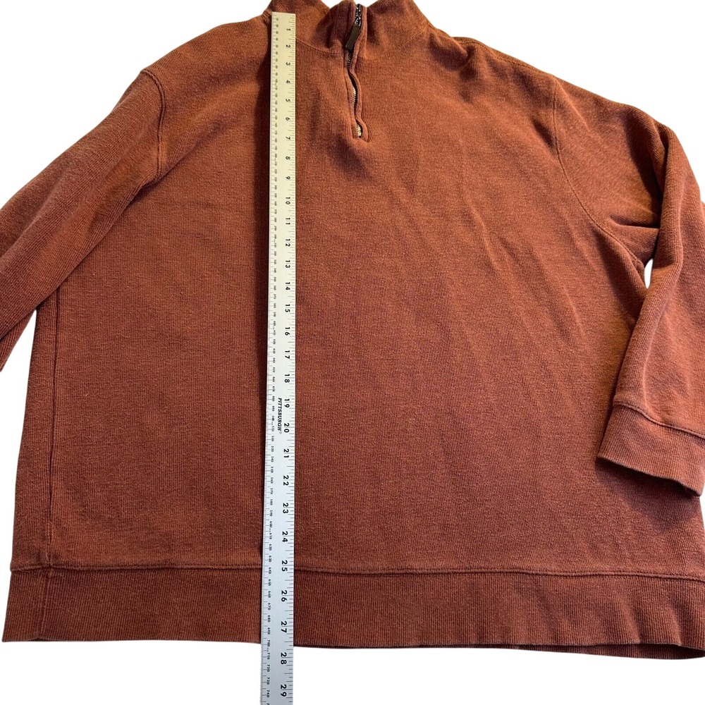 Tasso Elba Spa Mens Rust Red Dad Pullover Henley Cotton Sz XXL 1/4‎ Zip Sweater - Picture 6 of 16